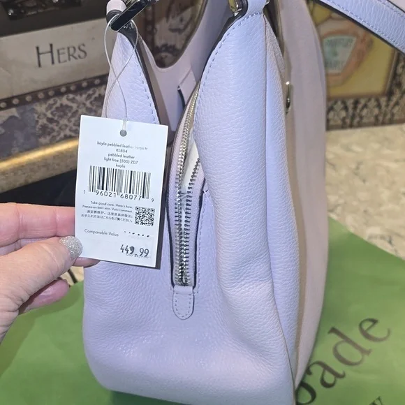 NWT- Kate Spade Kayla Pebbled Leather Large Hobo Lilac
